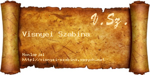 Visnyei Szabina névjegykártya